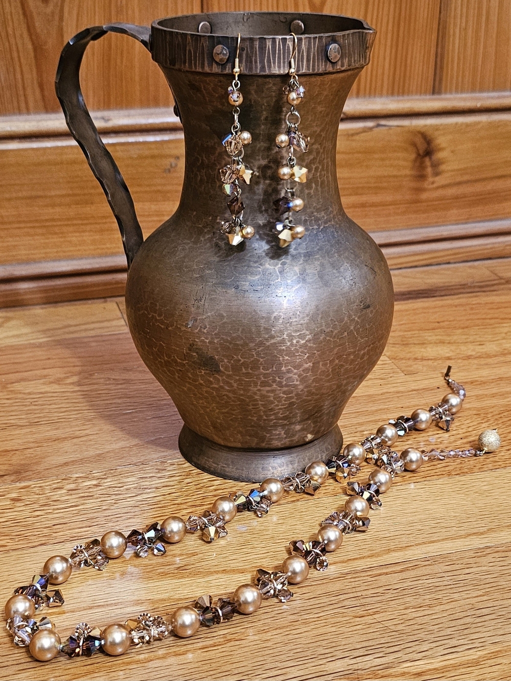 Stunning Vintage Y2K Deadstock Artisan Swarovski Crystal & Pearl Jewelry Set ✨